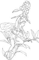 A coloring page of elves